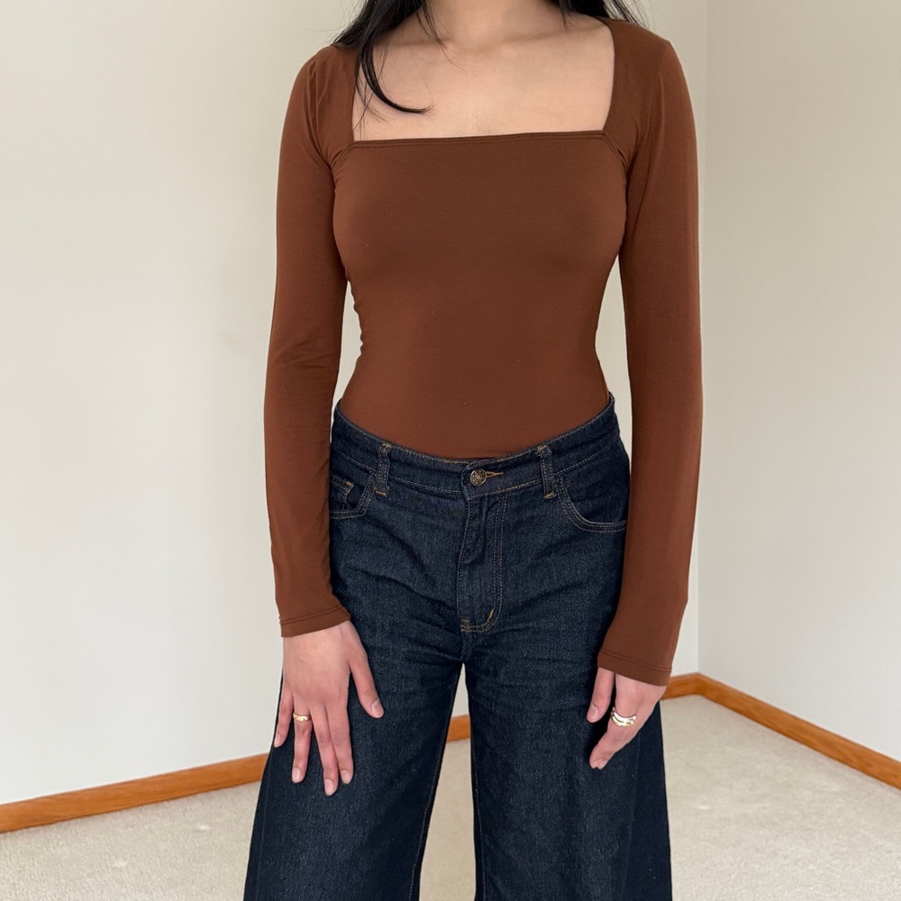 Reformation Rust Colored Long Sleeve Top